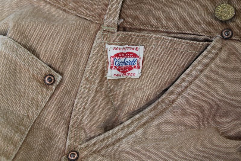 vintage workwear 1960's Era Carhartt Union Made Brown Duck Work Pants