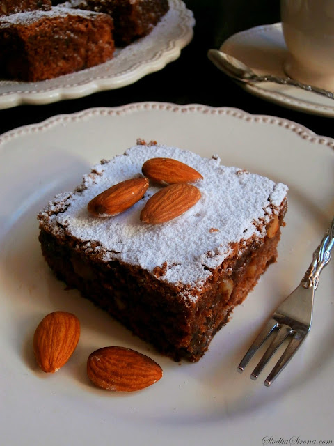 Ciasto Czekoladowe z Migdałami (Brownies z Migdałami) - Przepis - Słodka Strona
