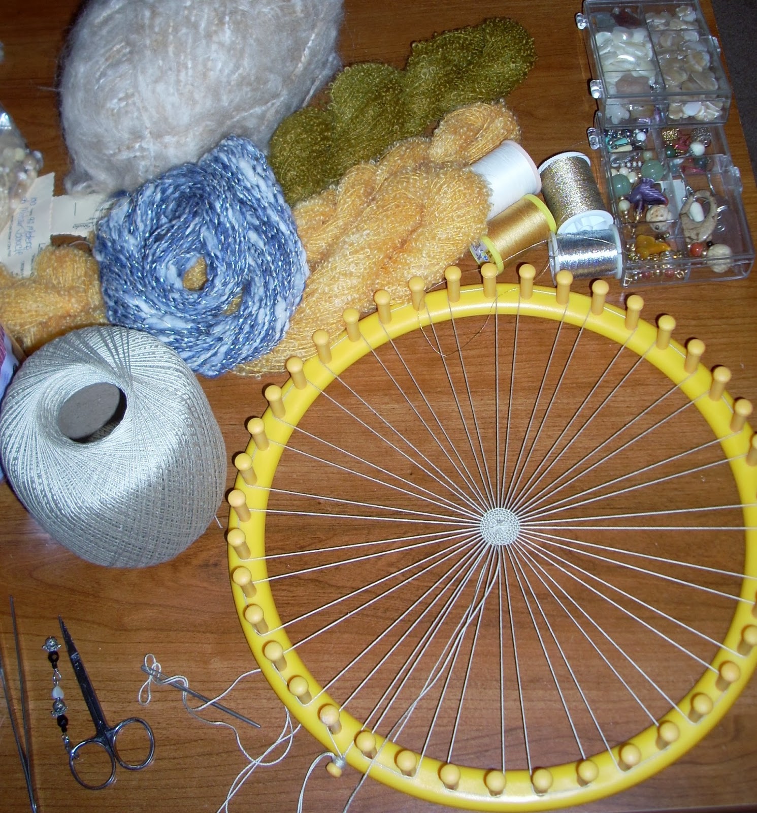 HeartSong Studio Needle Weaving on a Circular Loom