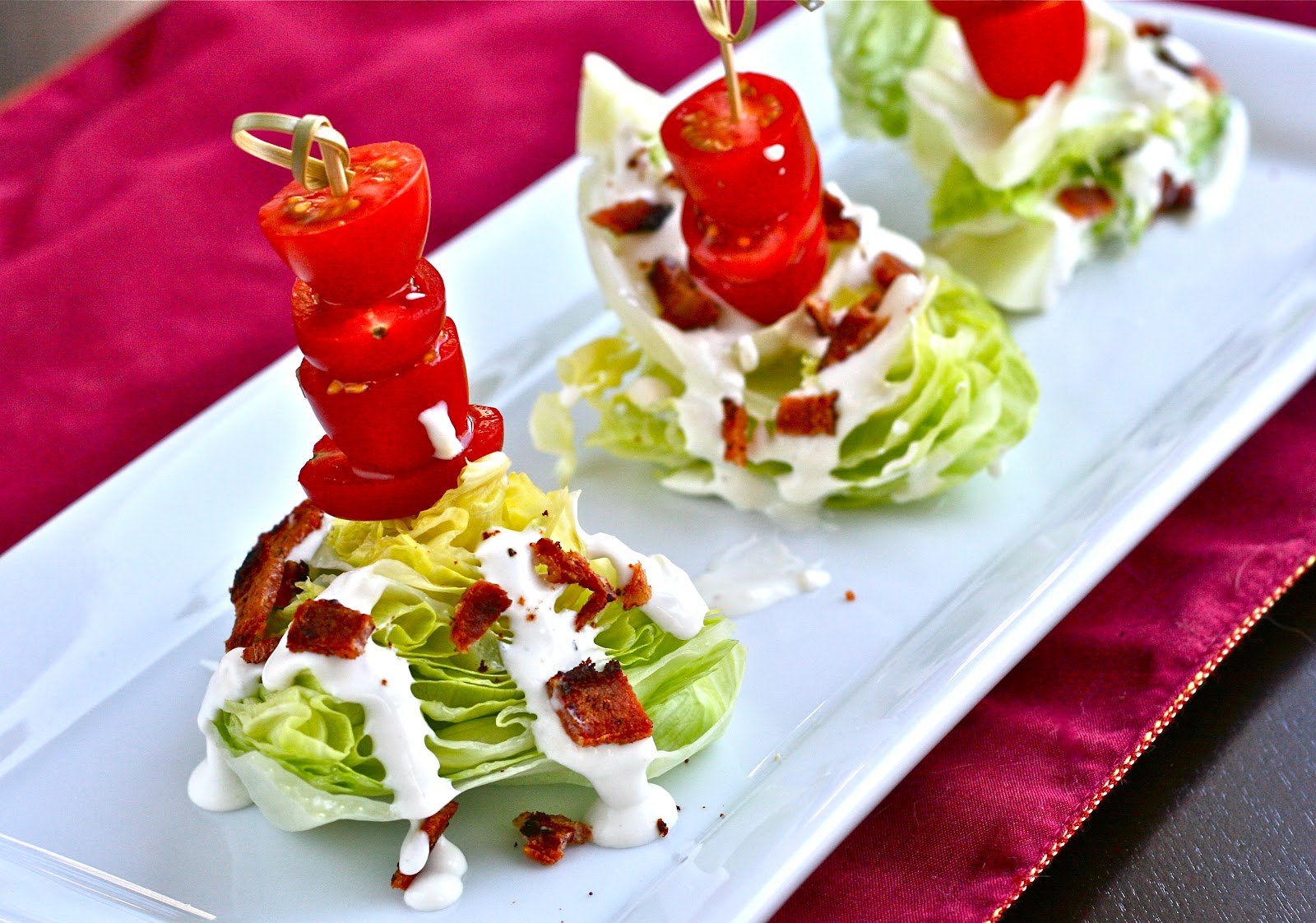 I is for Iceberg Lettuce Mini Wedge Salads with Blue Cheese Dressing