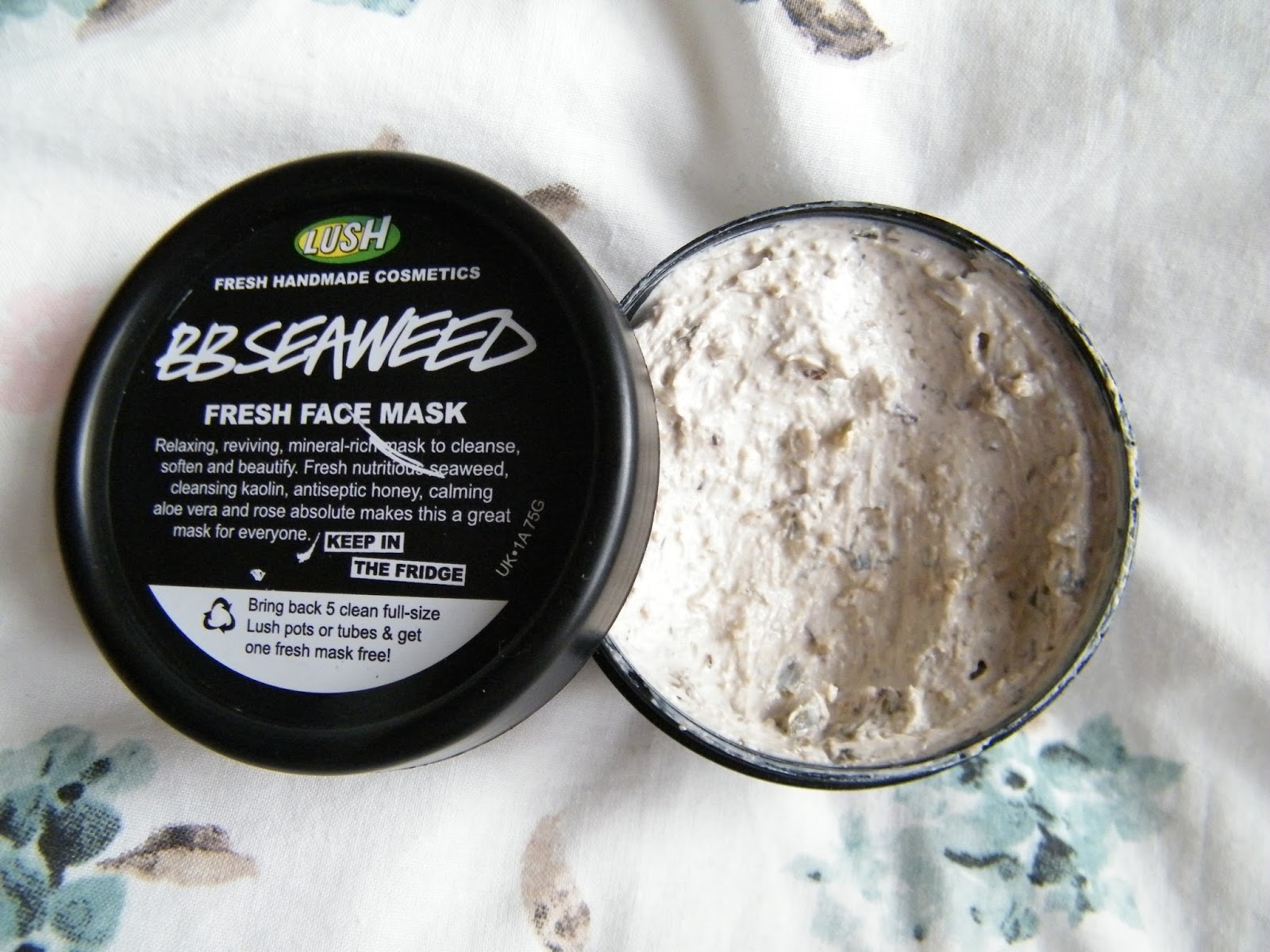 Lush BB Seaweed Fresh Face Mask Jasmine McRae UK Beauty, Fashion
