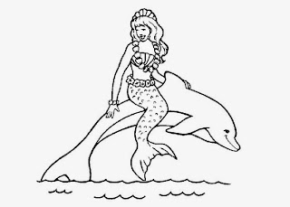 Mermaid and dolphins coloring page | Free Coloring Pages and Coloring
