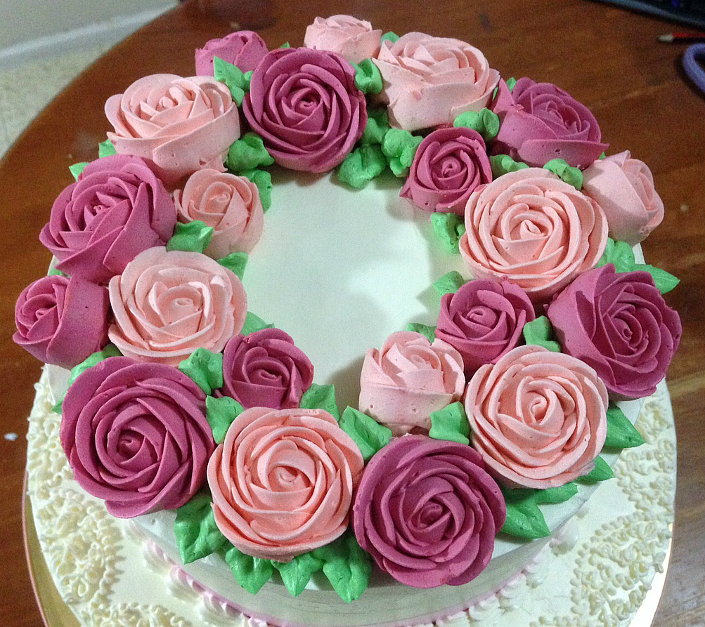 Heart of Mary Buttercream rose wreath