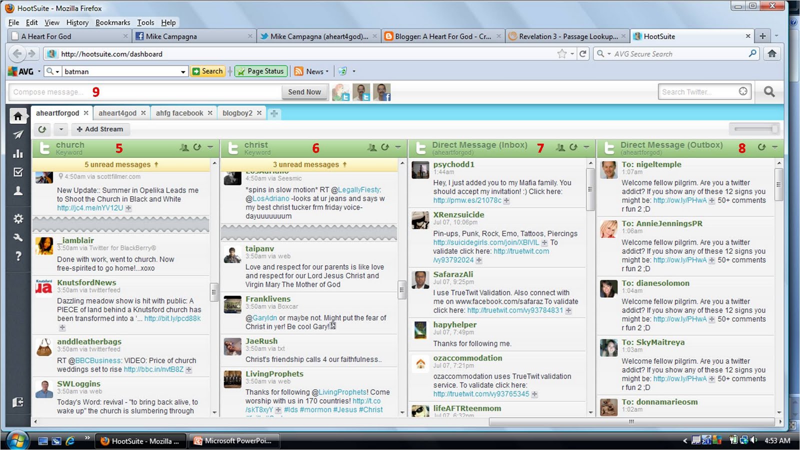 Into the Batcave (Hootsuite Dashboard) A Heart For God