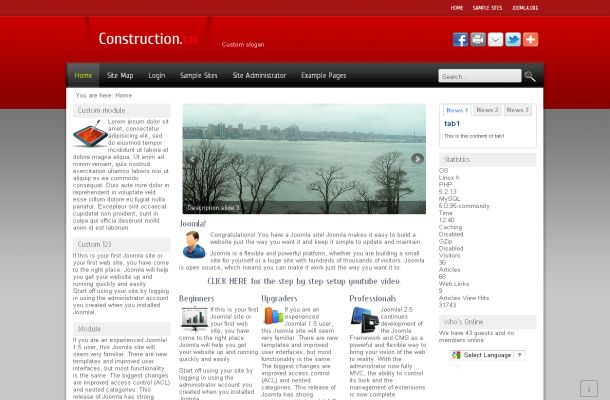 Red Gray Business Free joomla Theme Template Red Gray Business Free joomla Theme Template