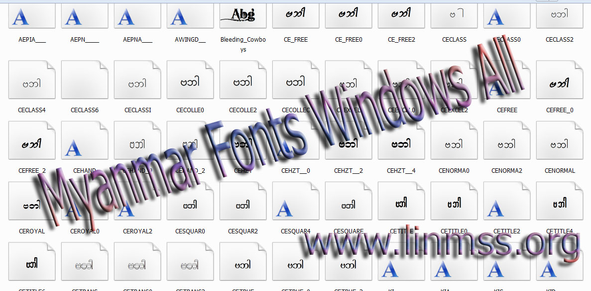 iCon Computer အတြက္ Myanmar Fonts အလွမ်ား စုစည္းမူ