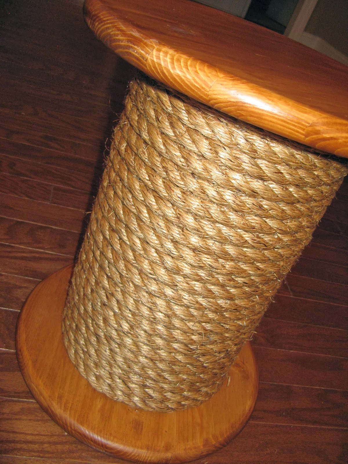 DIY Plans for Rope Spool Side Table - Domestically Speaking