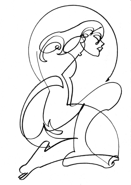 continuous line drawing: augusta 2011