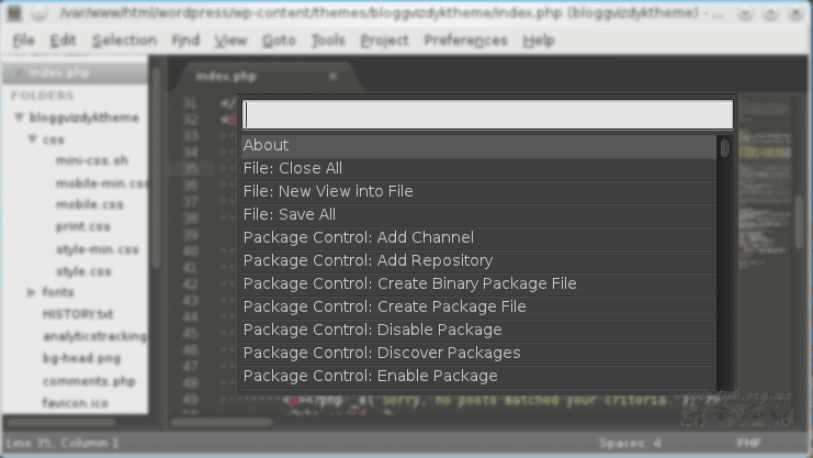 #5 Sublime Text: Командна палітра
