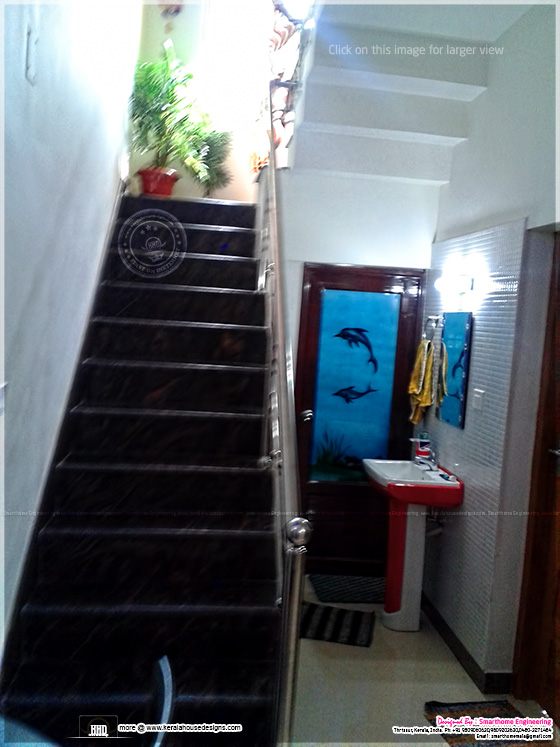 Staircase and wash area