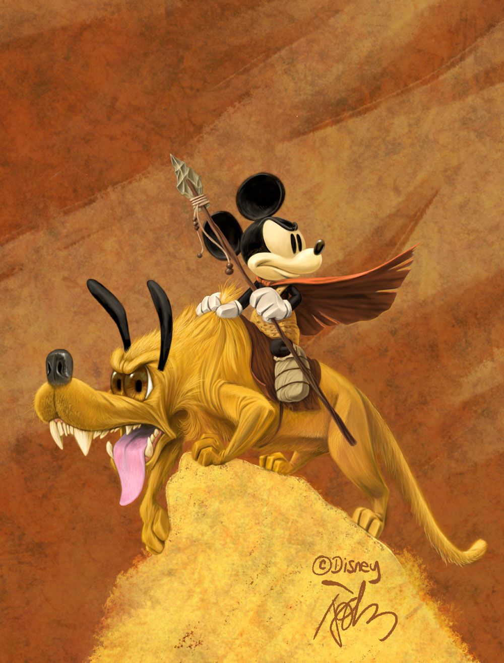 Belas Ilustrações Disney Frazetta+Mickey