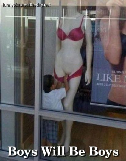 Boys Will Be Boys Funny Mannequin In Underwear