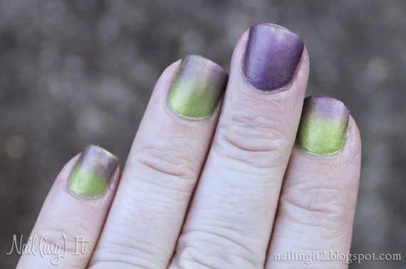 nail(ing) it: Purple + Green Ombre Nail Art