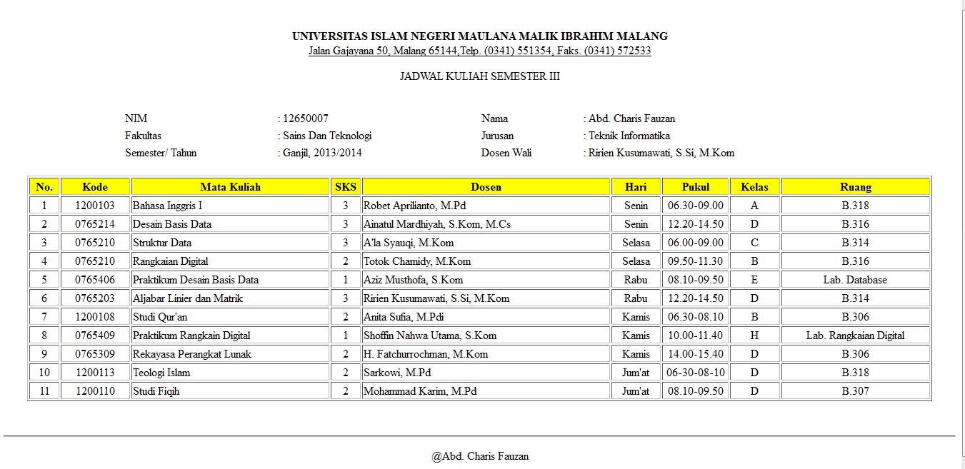 Membuat Jadwal Kuliah Sederhana dengan HTML TKJ SMK MUTU Membuat Jadwal Kuliah Sederhana dengan HTML TKJ SMK MUTU