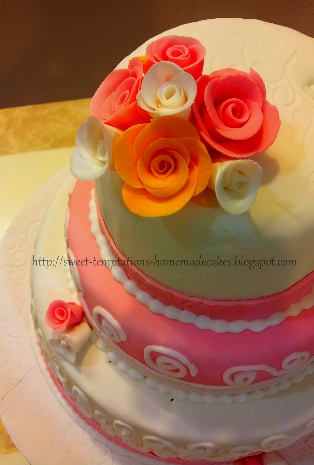 Sweet Temptations Homemade Cakes & Pastry Rose Tier Cake