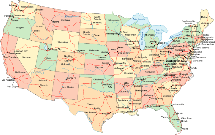 Map+of+us+major+cities