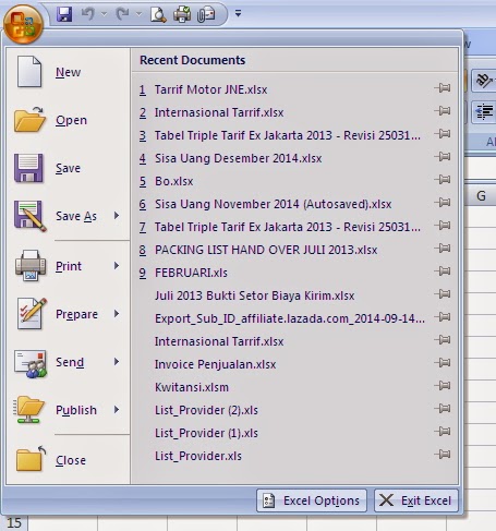 Sahabatpemula Com Fungsi Office Button Microsoft Excel 2007