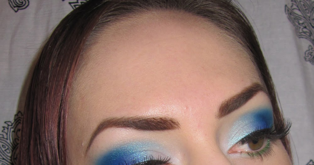 Glitter is my Crack White, Blue and Green Makeup Look with