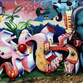 wallpaper keren lukisan graffiti di tembok