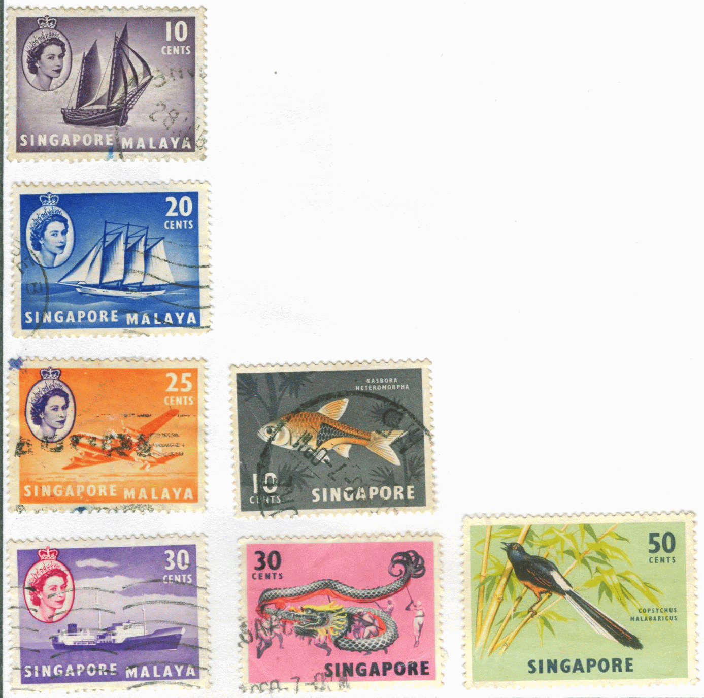 Old stamps of Singapore Hobby Shobbys