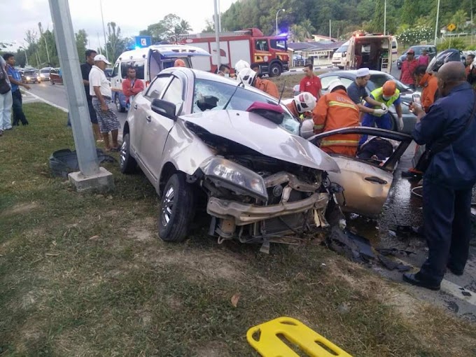 Nahas Kemalangan maut babitkan tiga kenderaan di Jalan Berungis, Tuaran