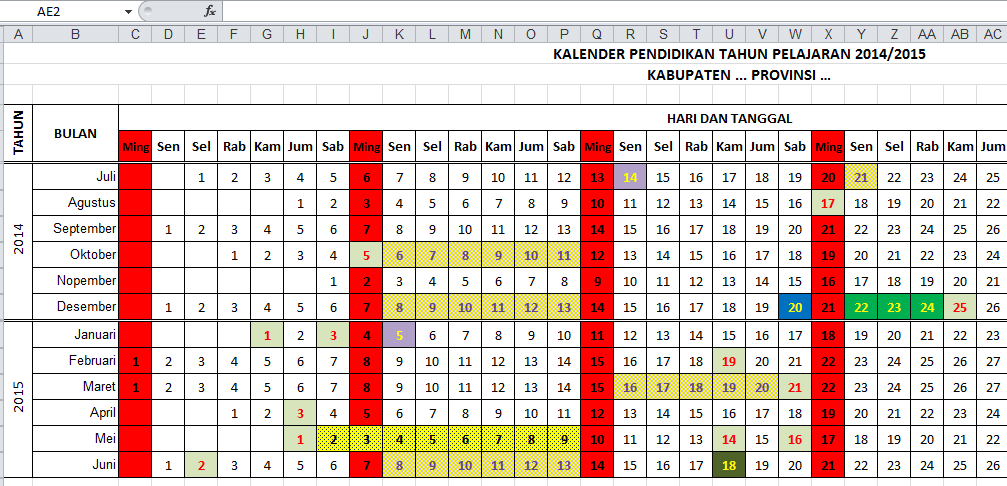 this site must to join: Kalender Pendidikan dengan versi Excel