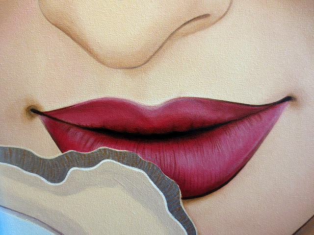 lips, how to paint lips, acrylic, acrylic paint, how to paint with acrylics, painting lips with acrylic, pink lips, pout, pouty lips, indian bride, artist, portrait, portrait artist, toronto portrait artist, malinda prudhomme, sikh bride