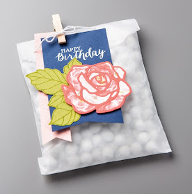 Stampin' Up! Rose Garden Thinlits Treat Bag #stampinup party favor birthday gift 