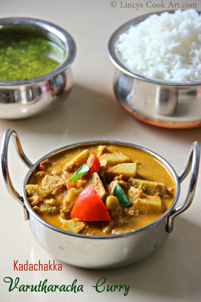 Kadachakka Varutharacha Curry/ Breadfruit Masala Curry/ Curry Chakka