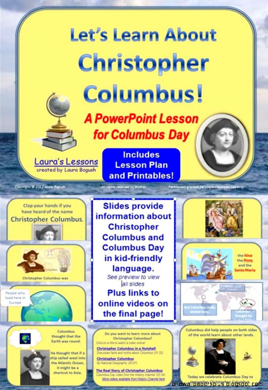 Christopher Columbus PowerPoint Lesson for Columbus Day K 3 w Christopher Columbus PowerPoint Lesson for Columbus Day K 3 w
