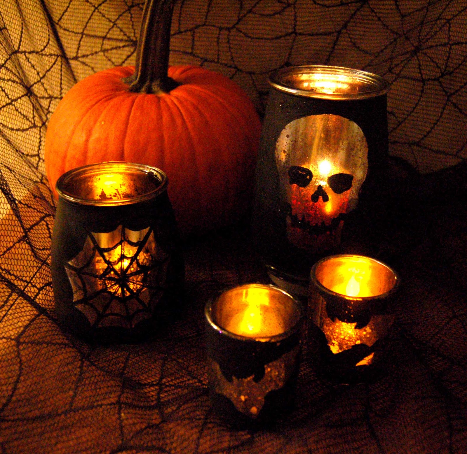 FACCI DESIGNS "Mercury Glass" Spooktacular Halloween Votives