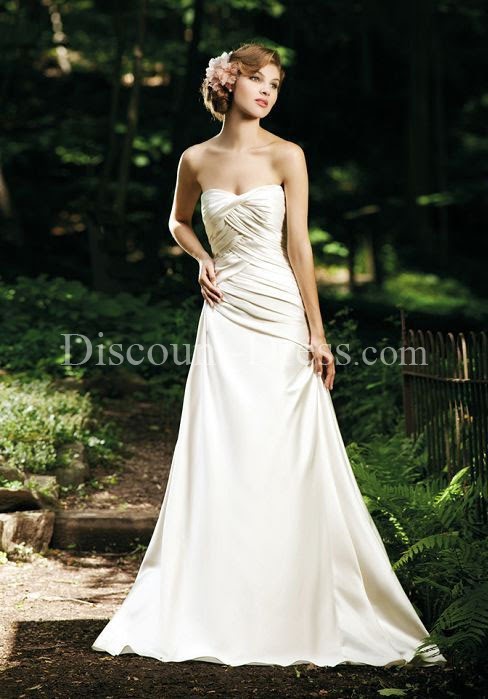 Sweetheart A line Satin Asymmetric Waist Sleeveless Wedding Dress