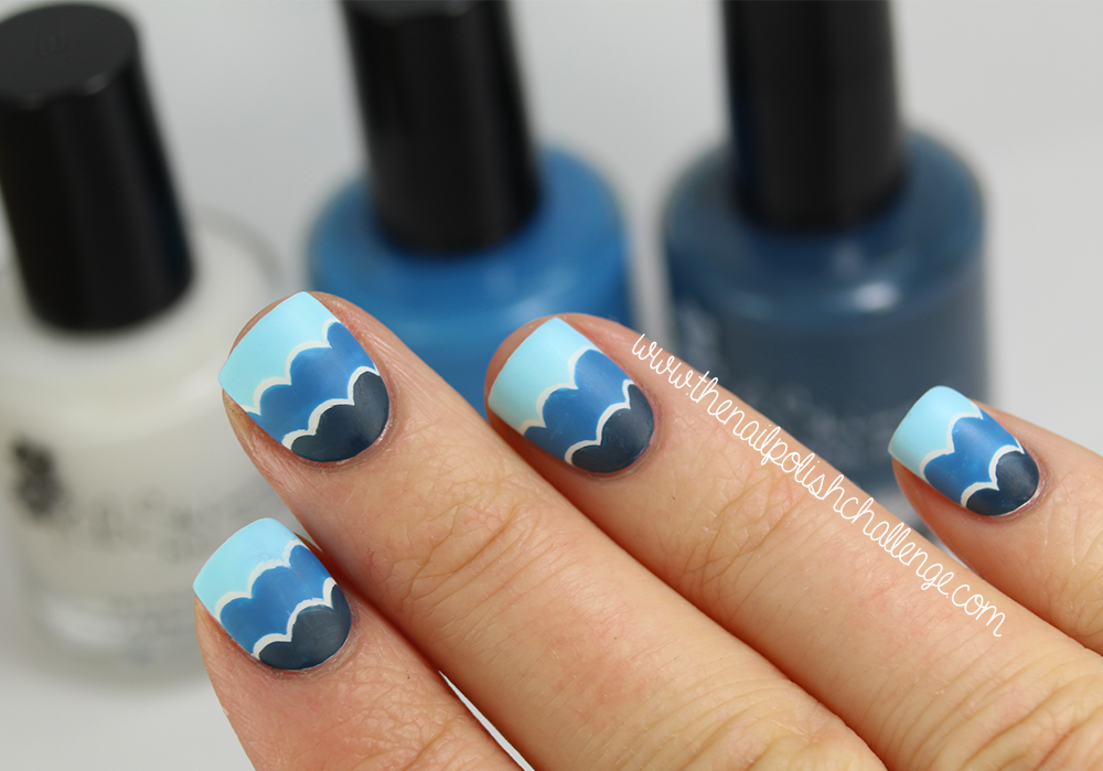 Blue Water Waves Nail Art - wide 5