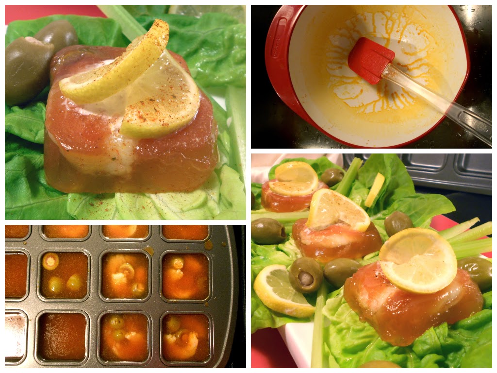 37 Cooks Bloody Mary Aspic with Shrimp and Olives
