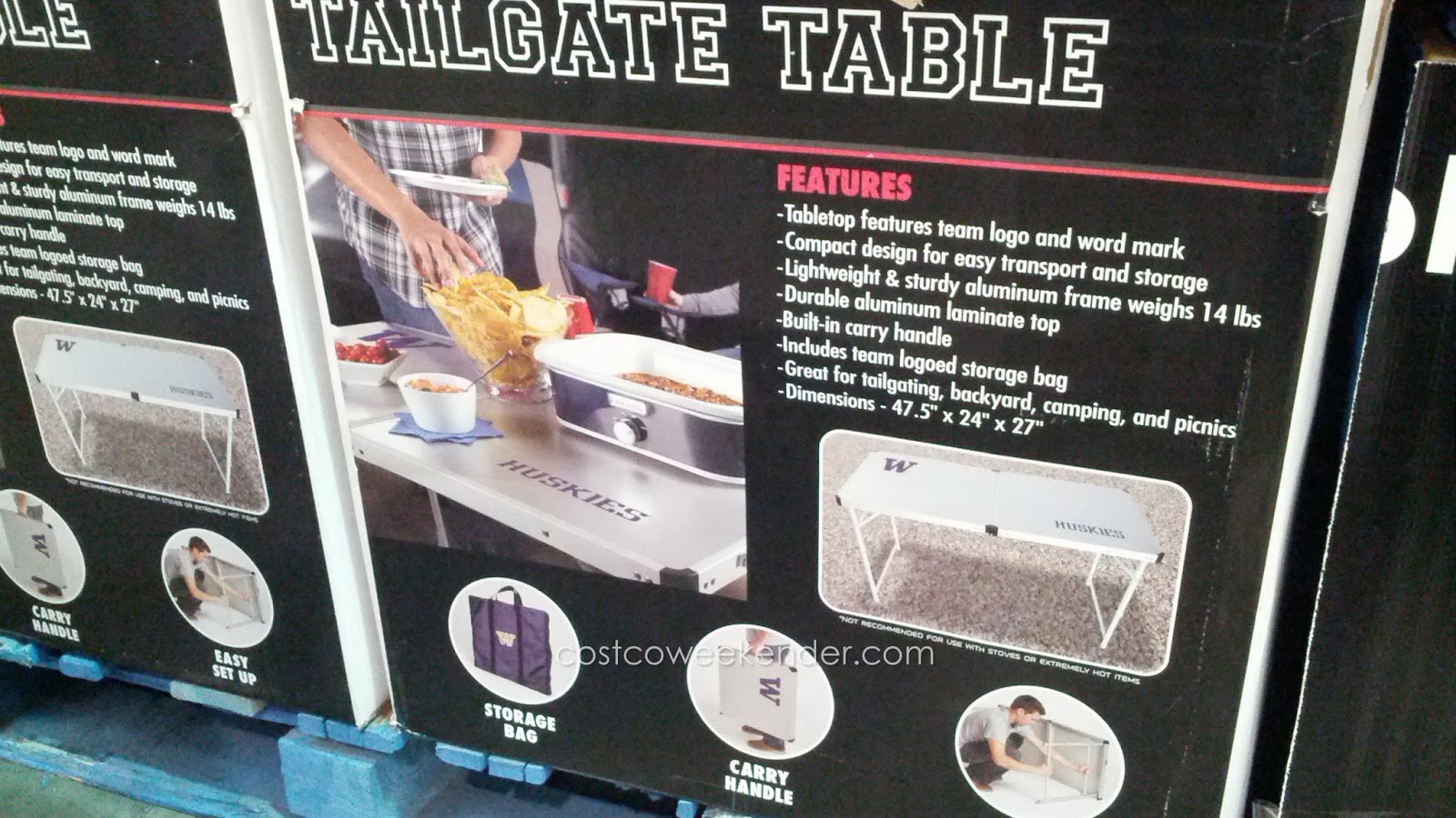 Washington Huskies Tailgate Table Costco Weekender
