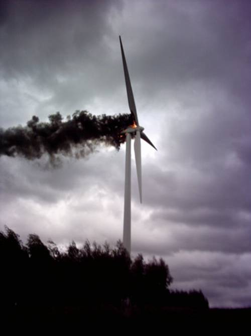 wind turbines on fire. About a wind turbine fire in
