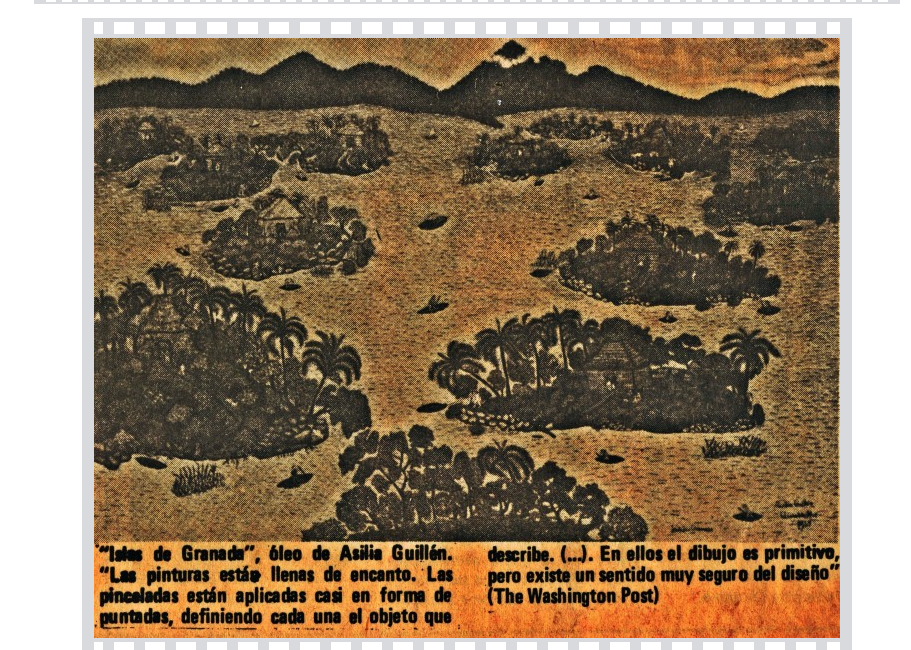 "ISLAS DE GRANADA. ÓLEO DE ASILIA GUILLÉN. 1969 UMBRAL DEL ARTE NICARAGÜENSE