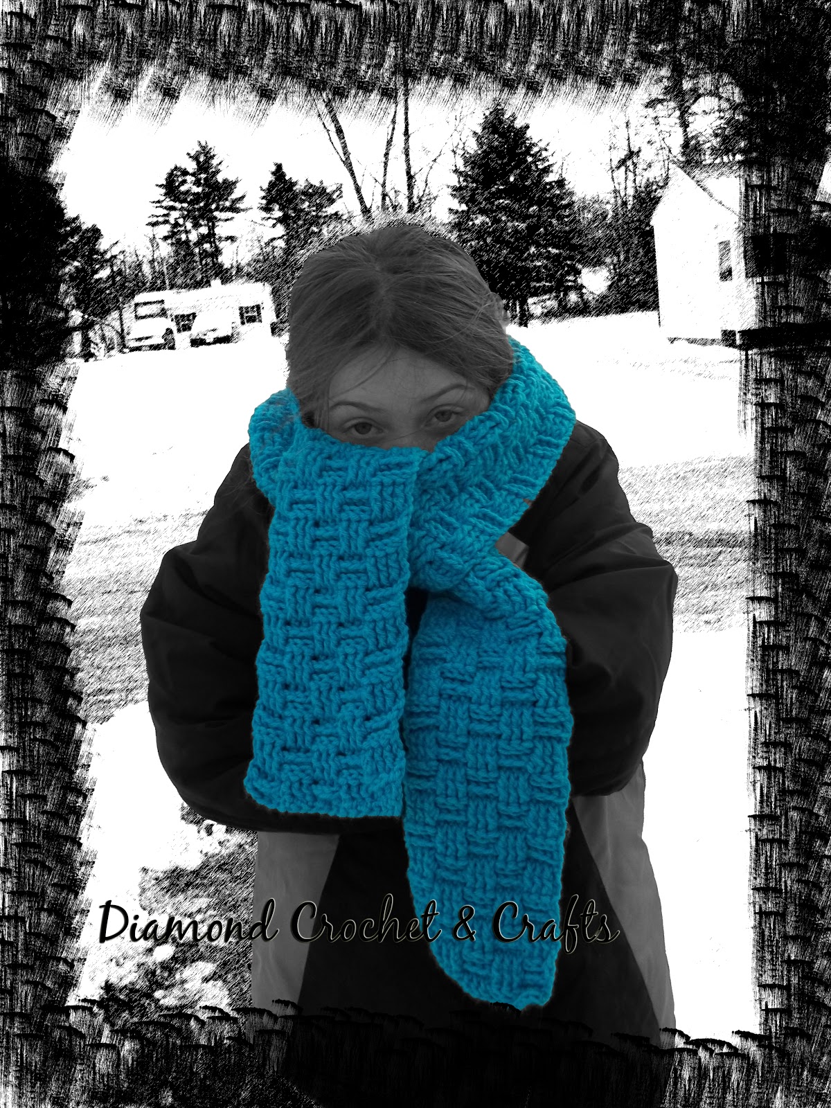 Diamond Rose Crafts Basket Weave Scarf Pattern