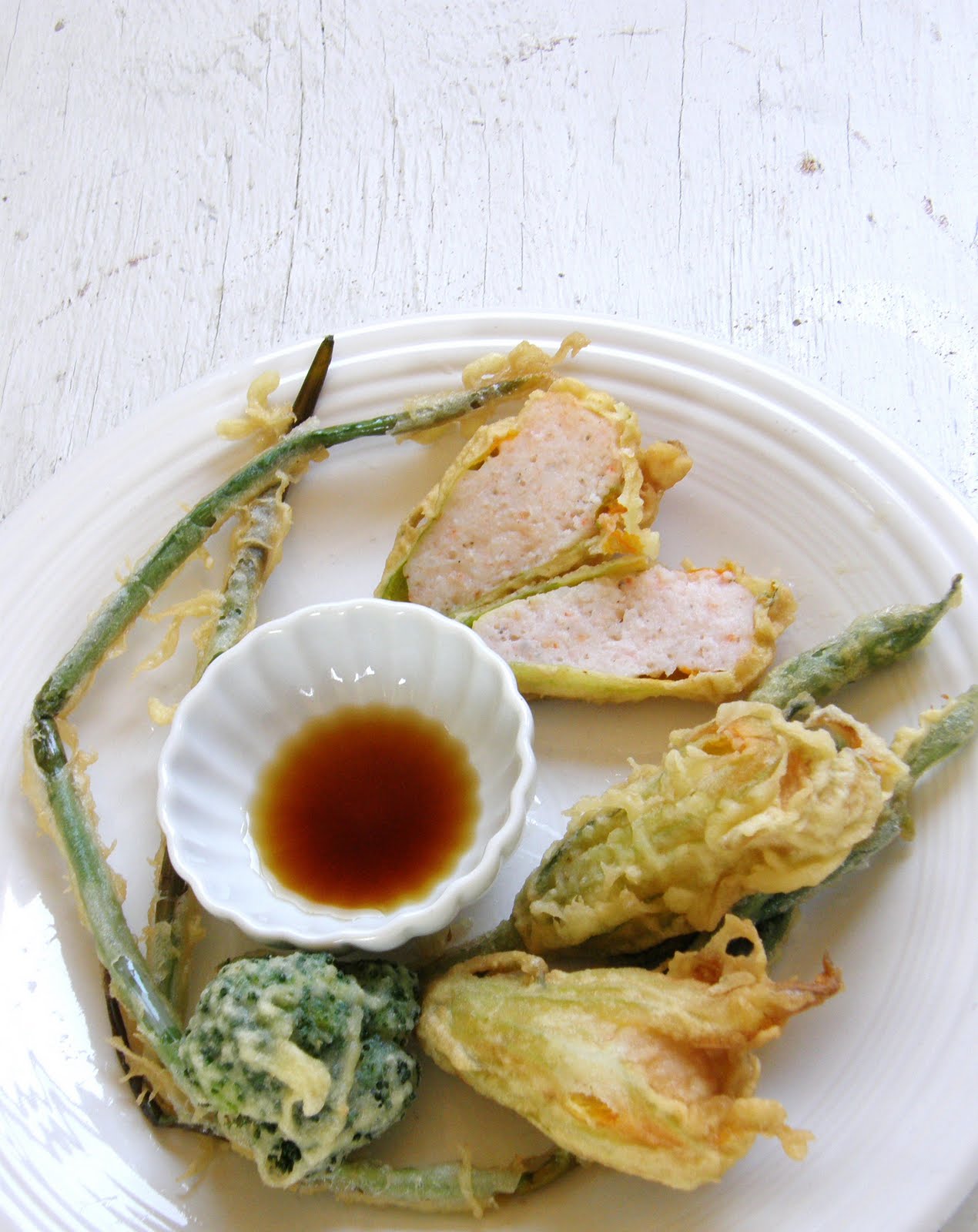 When Adobo Met Feijoada Shrimp Stuffed Squash Blossoms