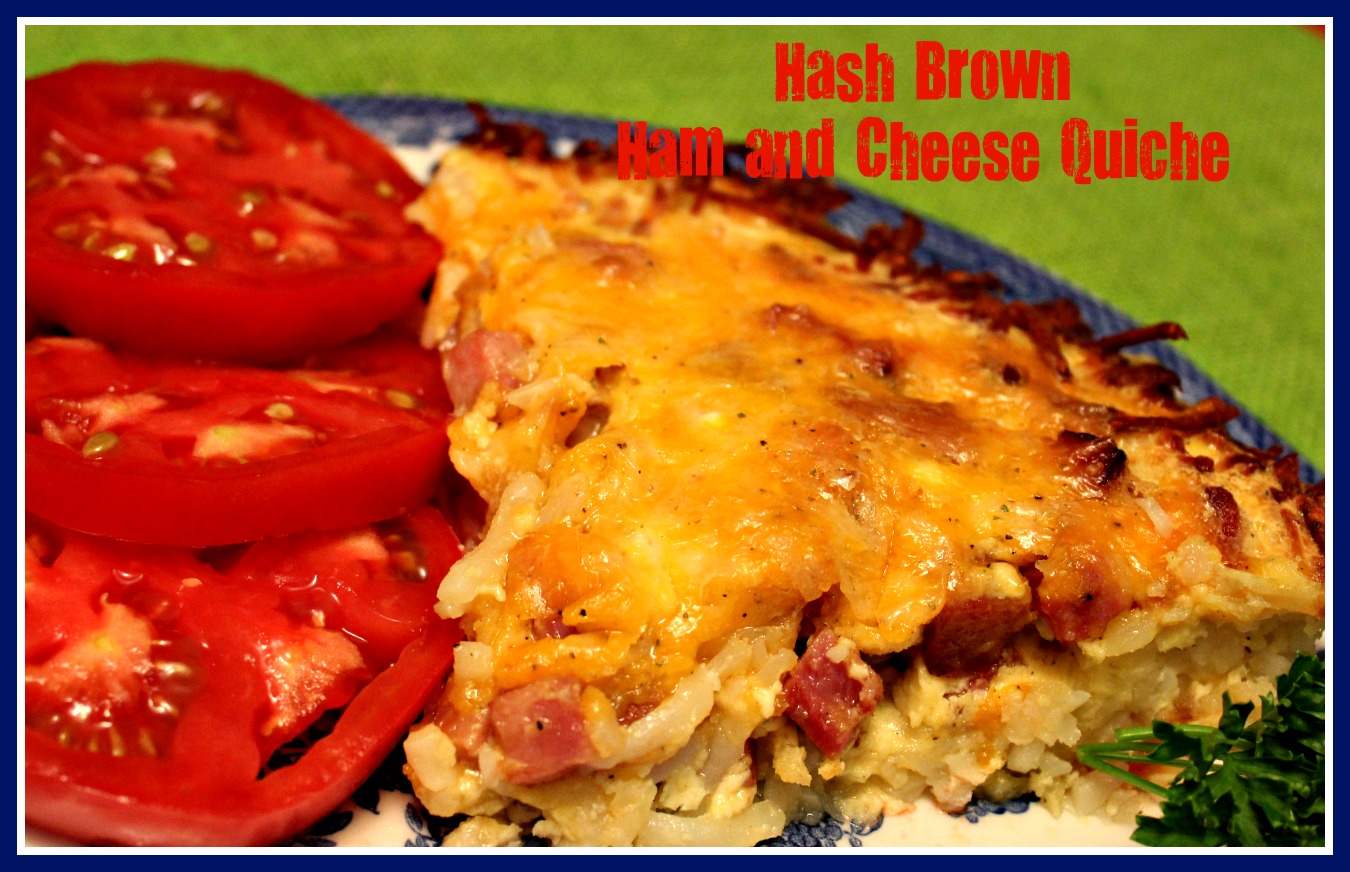 Sweet Tea and Cornbread Hash Brown Ham and Cheese Quiche!