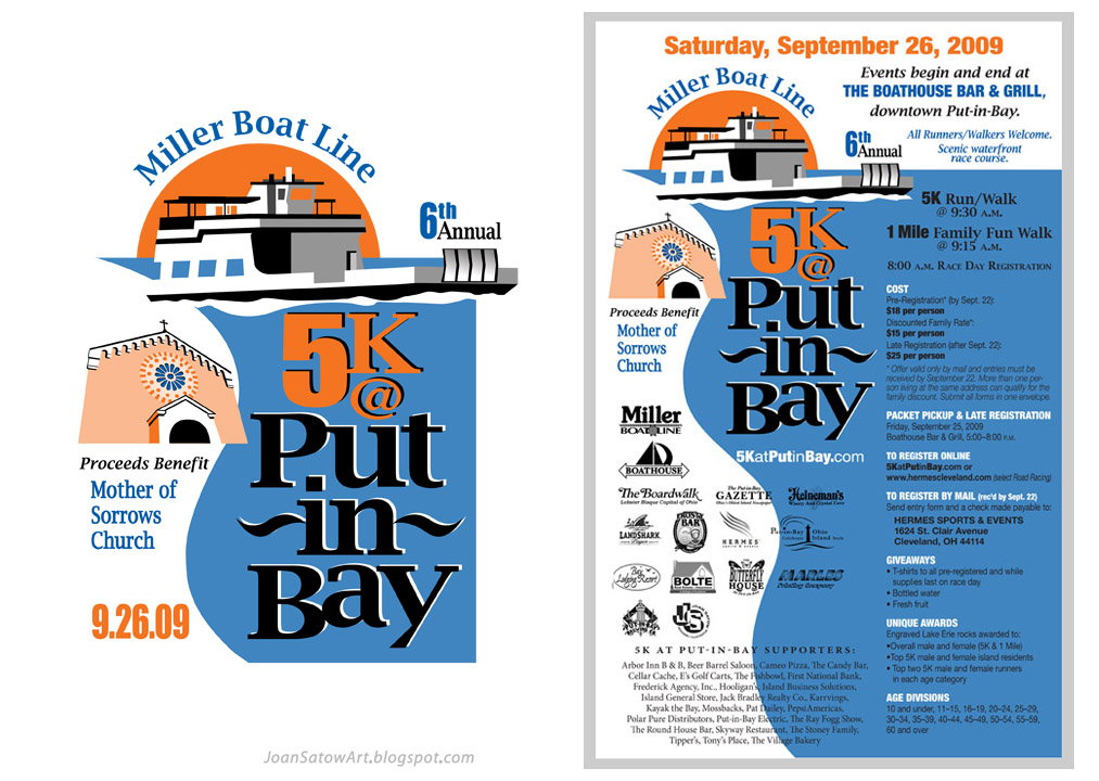 Joan Satow 5K at PutInBay Logos / Graphics / Identity