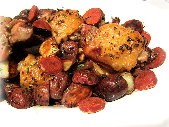 nigella lawson tray bake chicken and chorizo