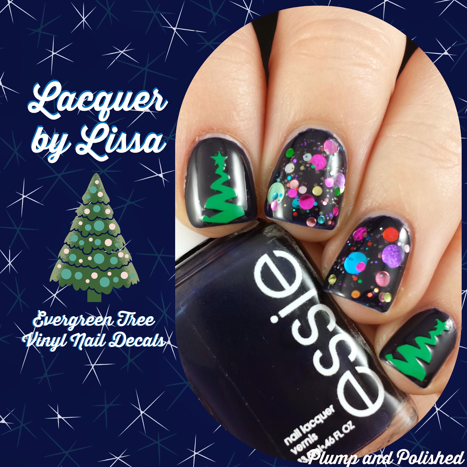 Plump and Polished Lacquer by Lissa Evergreen Tree Vinyl Nail Decals