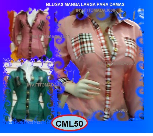 BLUSA CHIFON MANGA LARGA