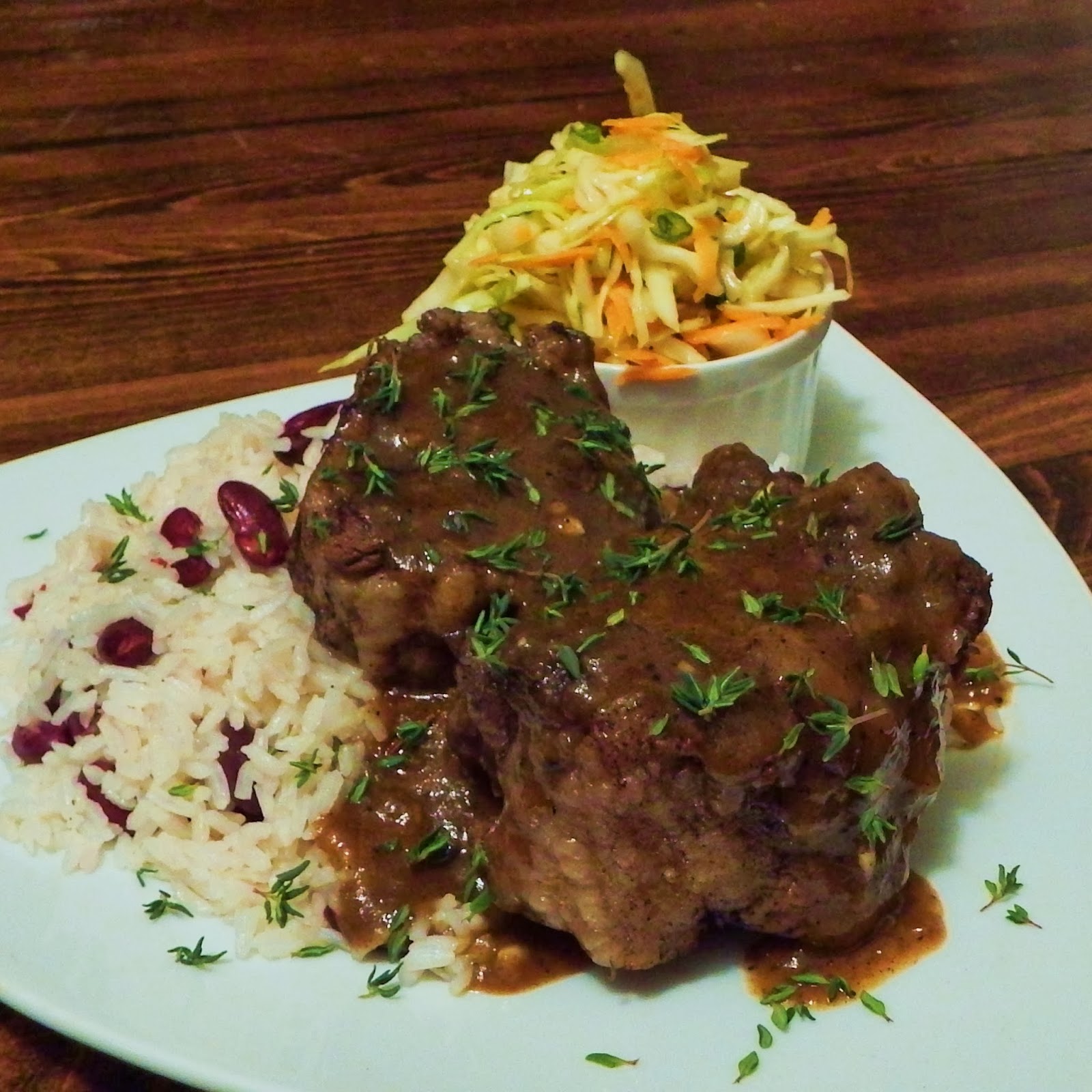 Food By Bram Caribbean Oxtail with "rice and peas"