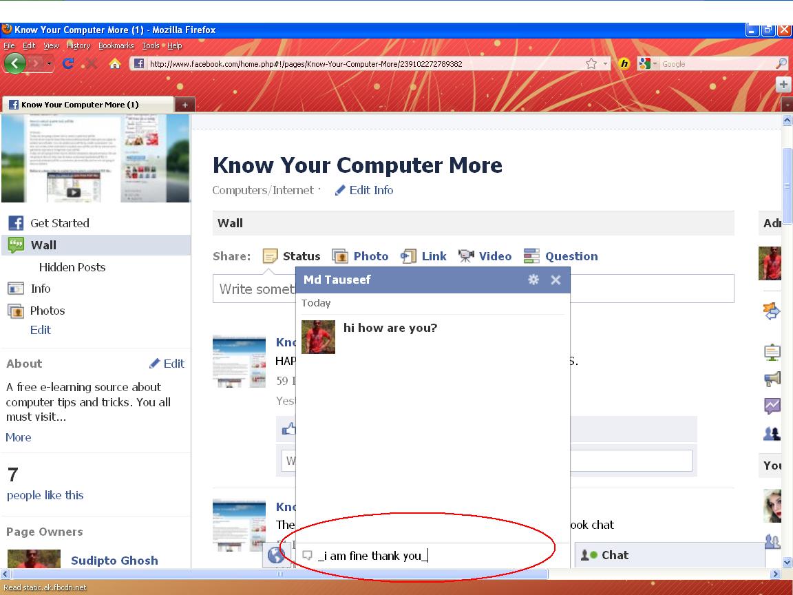 Know Your Computer More: How to do Bold and Underline Text on Facebook Chat