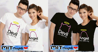 Angel Devil (putih,hitam) 69 Ribu SEPASANGu Angel Devil (putih,hitam) , baju baju couple
