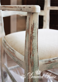 Distressed Rustic French Chair from The Decorated House using Annie Sloan Chalk Paint