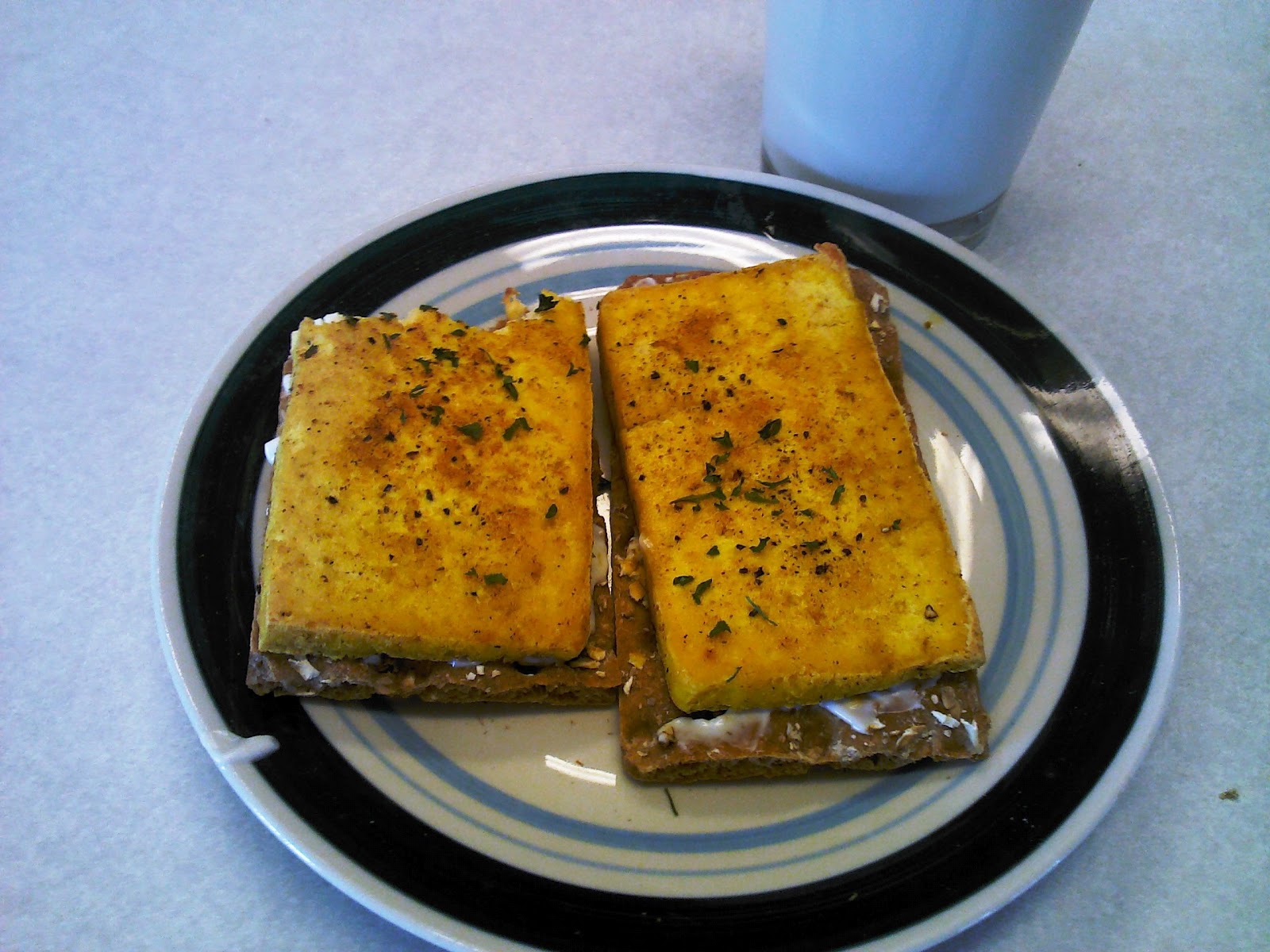 My Vegan Voyage and Vegan Recipes Tofu "FRIED EGG" Sandwich