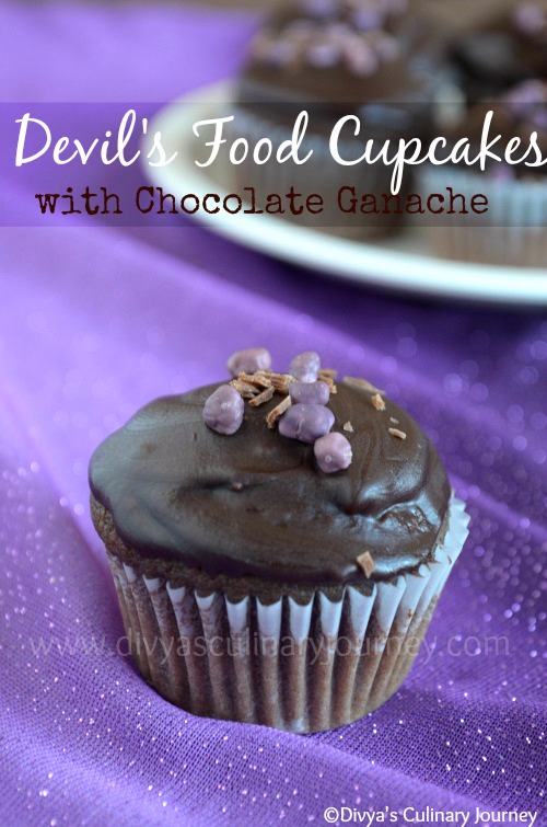 devil's food cupcakes with chocolate ganache (mini cupcakes)